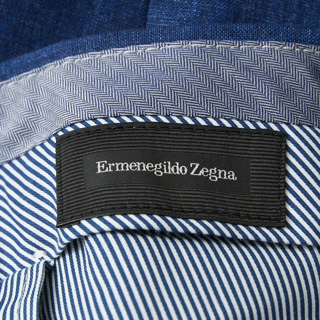 Ermenegildo Zegna ZEGNA Men's Royal Blue Linen Casual Pants Size US 28 / EU 44 - 6 Thumbnail