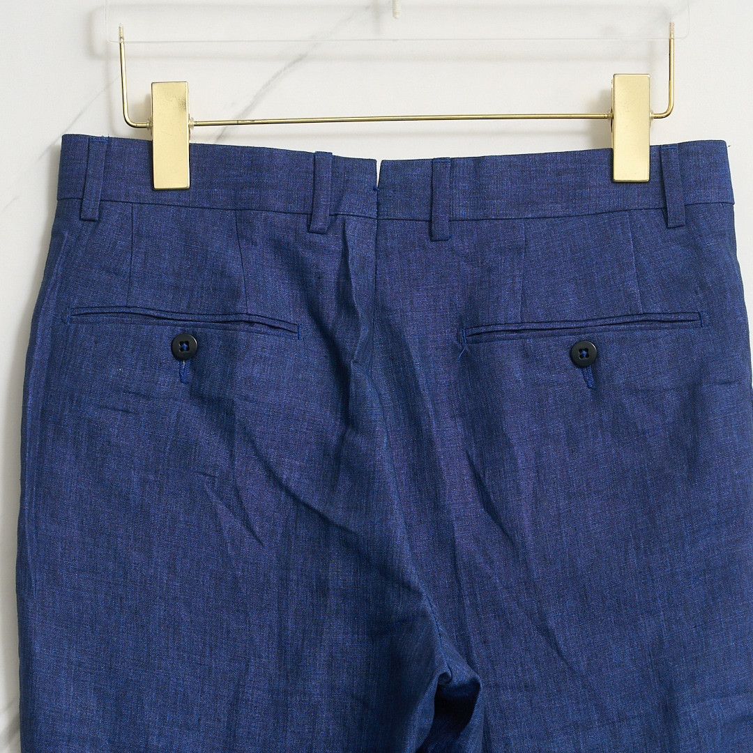 Ermenegildo Zegna ZEGNA Men's Royal Blue Linen Casual Pants Size US 28 / EU 44 - 5 Thumbnail