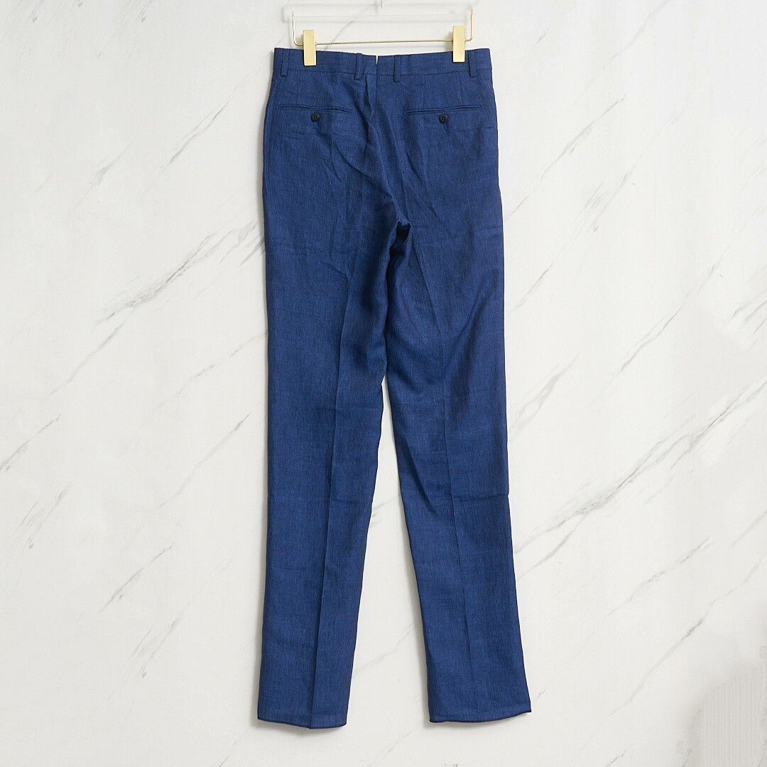 Ermenegildo Zegna ZEGNA Men's Royal Blue Linen Casual Pants Size US 28 / EU 44 - 4 Thumbnail