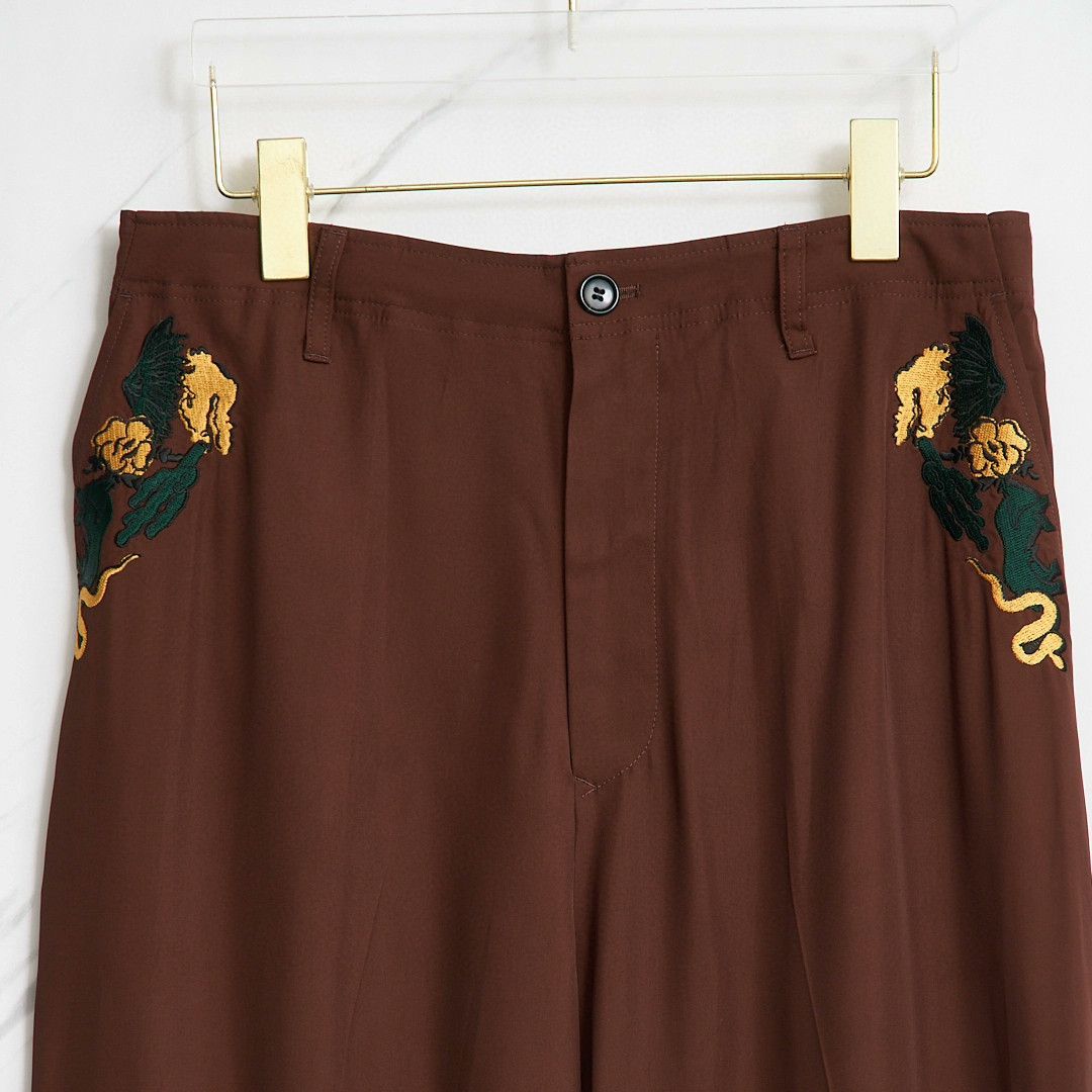 TOGA VIRILIS Toga Men's Embroidered Solid Casual Trousers Size US 32 / EU 48 - 2 Thumbnail