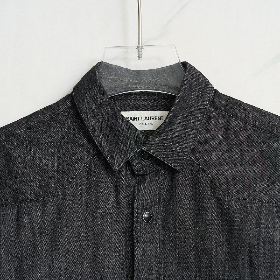 Saint Laurent Paris Saint Laurent Men's Logo Denim Shirt Size US XXS / EU 40 - 2 Thumbnail