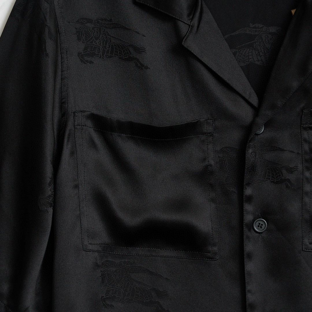 Burberry Burberry Men's Satin Shirt with Horse Pattern Size US XS / EU 42 / 0 - 2 Thumbnail