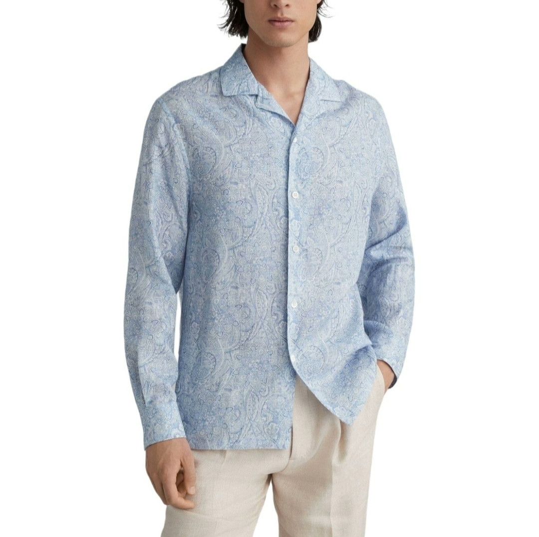 Brunello Cucinelli Brunello Cucinelli Men's Patterned Print Shirt Size US M / EU 48-50 / 2 - 8 Thumbnail