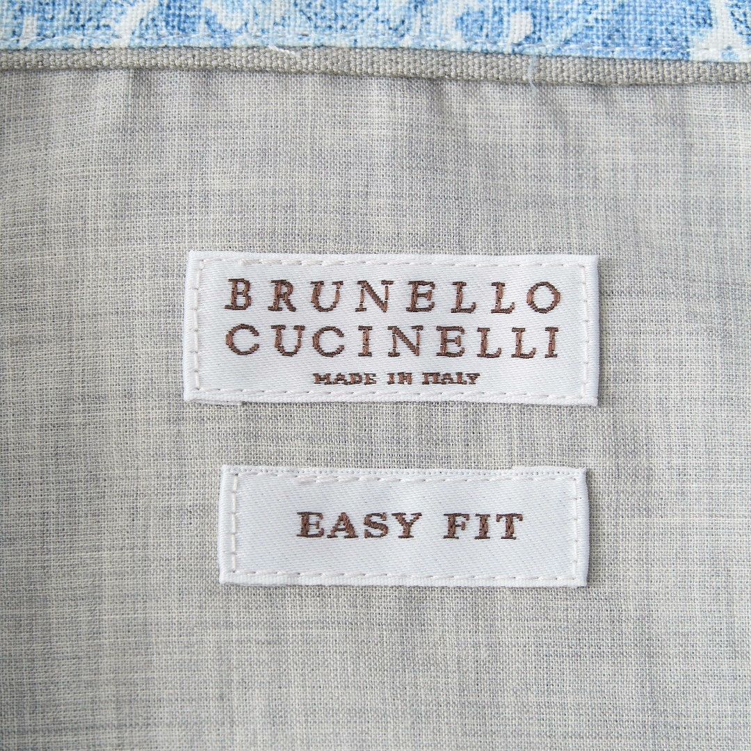 Brunello Cucinelli Brunello Cucinelli Men's Patterned Print Shirt Size US M / EU 48-50 / 2 - 6 Thumbnail