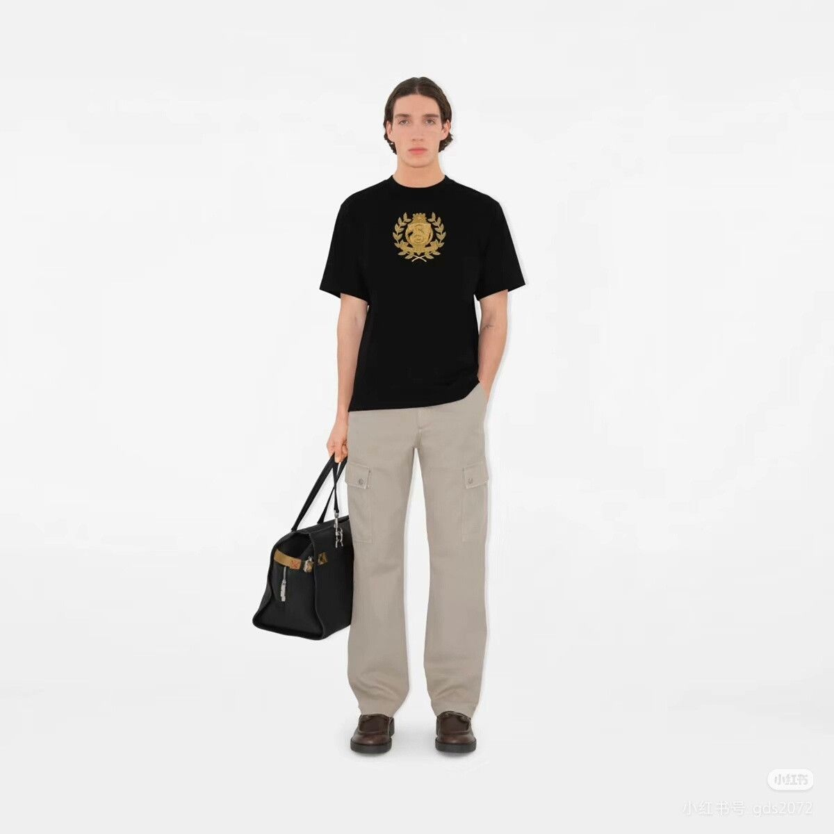 Burberry Burberry Men's Gold Thread Logo T-Shirt Size US M / EU 48-50 / 2 - 8 Thumbnail