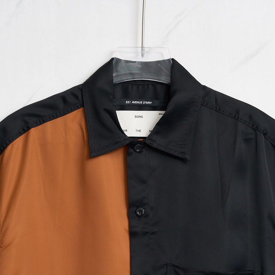Song For The Mute Song for the Mute Men's Color-Block Satin Shirt Size US M / EU 48-50 / 2 - 2 Thumbnail