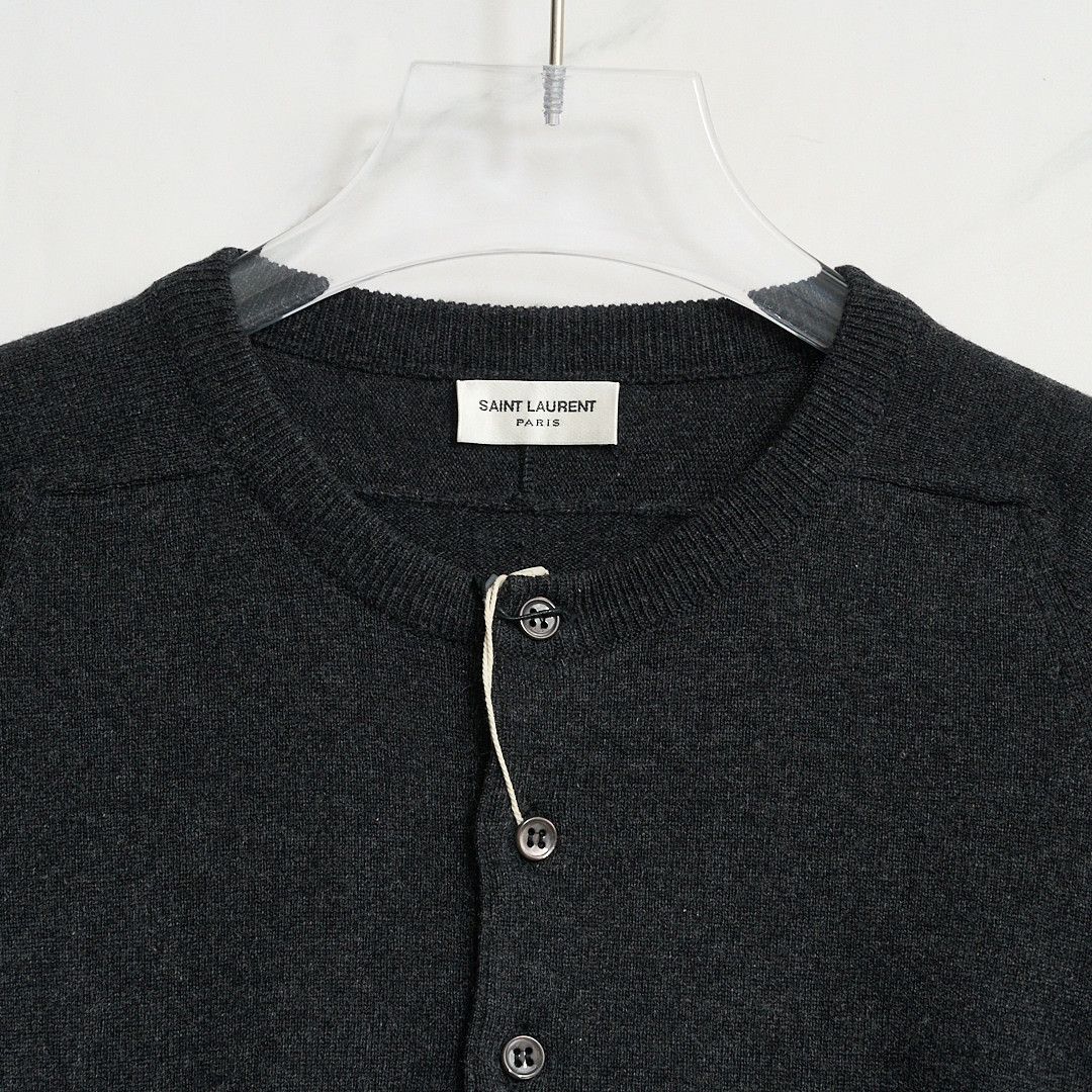Saint Laurent Paris Saint Laurent Men's Dark Gray Cashmere Sweater Size US S / EU 44-46 / 1 - 2 Thumbnail