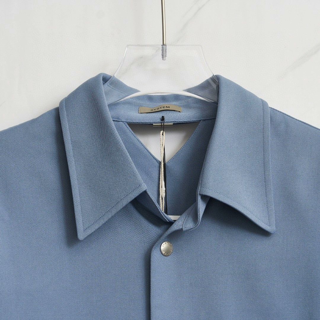 System System Men's Lapel Long-Sleeve Shirt Size US M / EU 48-50 / 2 - 2 Thumbnail