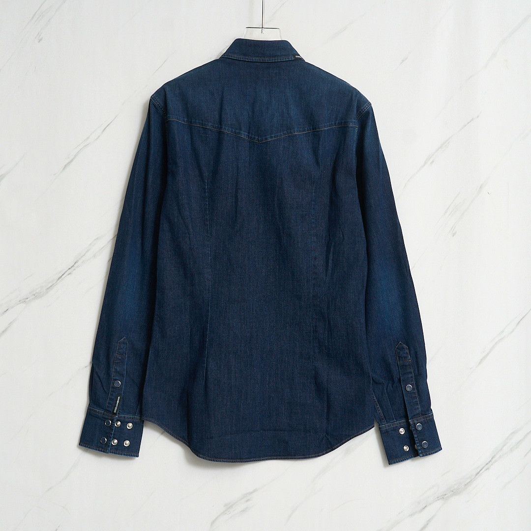 Dolce & Gabbana Dolce&Gabbana Men's Logo Denim Shirt Size US M / EU 48-50 / 2 - 5 Thumbnail