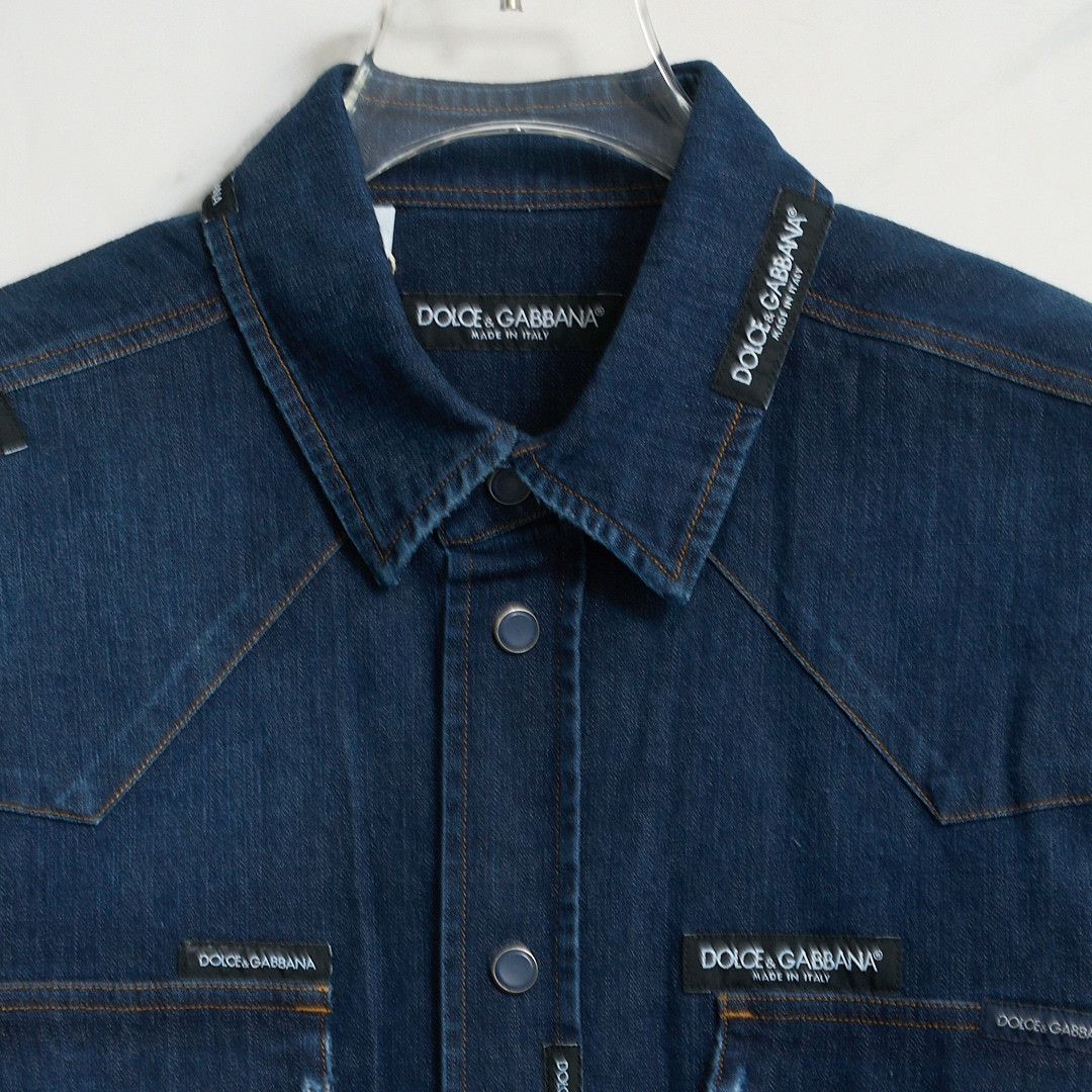 Dolce & Gabbana Dolce&Gabbana Men's Logo Denim Shirt Size US M / EU 48-50 / 2 - 2 Thumbnail