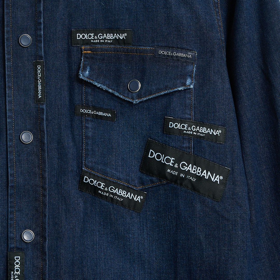 Dolce & Gabbana Dolce&Gabbana Men's Logo Denim Shirt Size US M / EU 48-50 / 2 - 3 Thumbnail