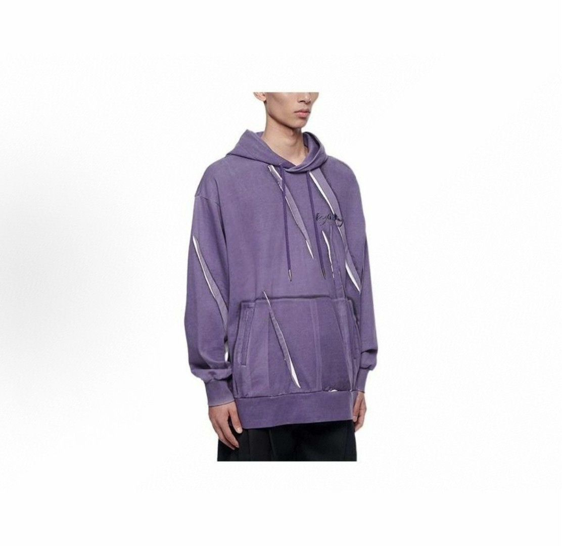 Feng Chen Wang Feng Chen Wang Men's Embroidered Crinkled Hoodie Size US M / EU 48-50 / 2 - 9 Thumbnail