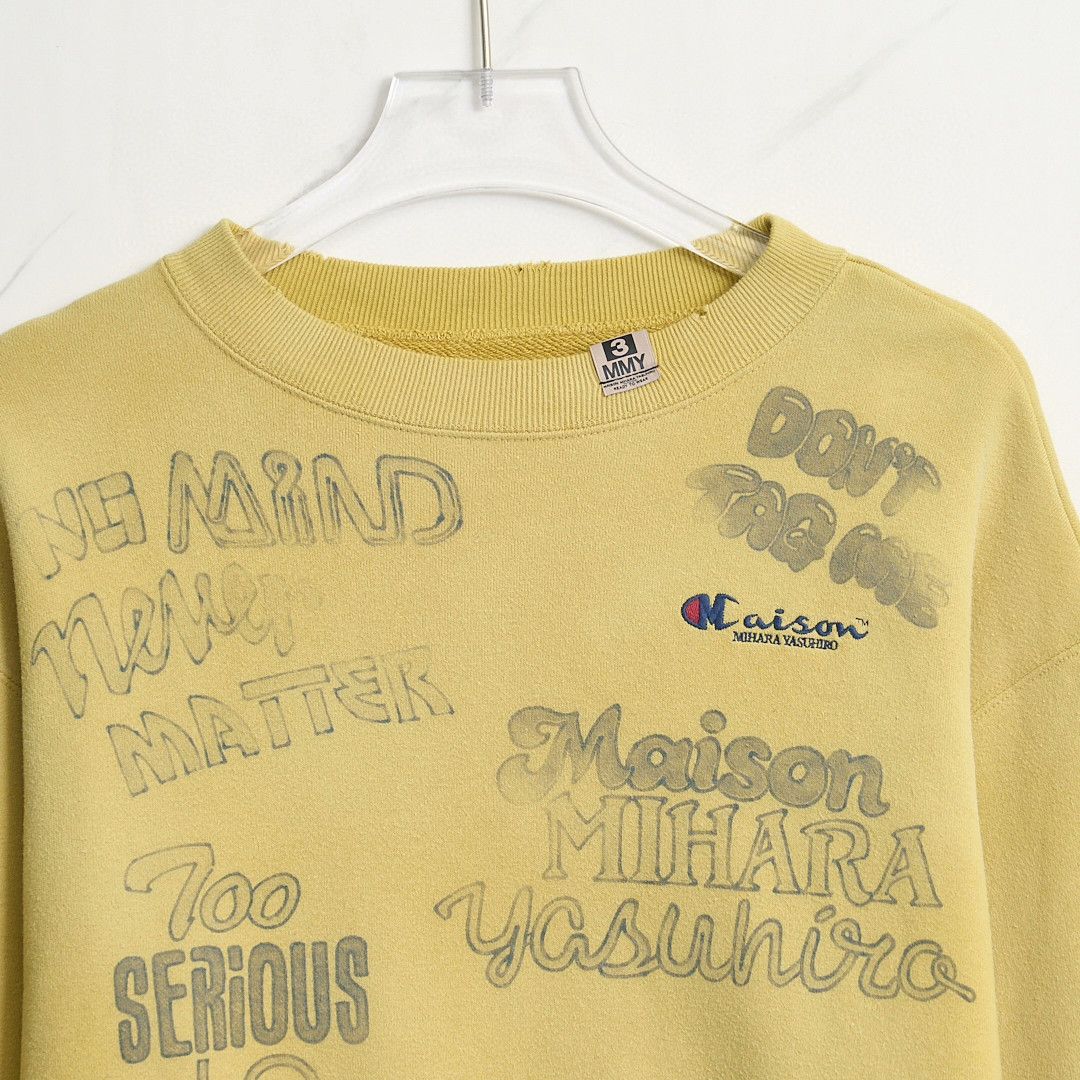Maison MIHARA YASUHIRO Mihara Yasuhiro Women's Letter Distressed Crewneck Sweatshirt Size S / US 4 / IT 40 - 2 Thumbnail