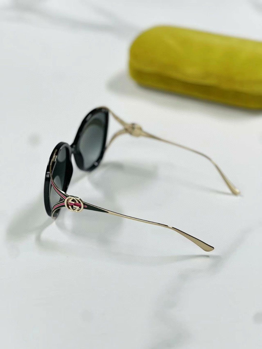 Gucci Gucci Classic Double G Metal Enamel Women's Sunglasses Size ONE SIZE - 2 Thumbnail