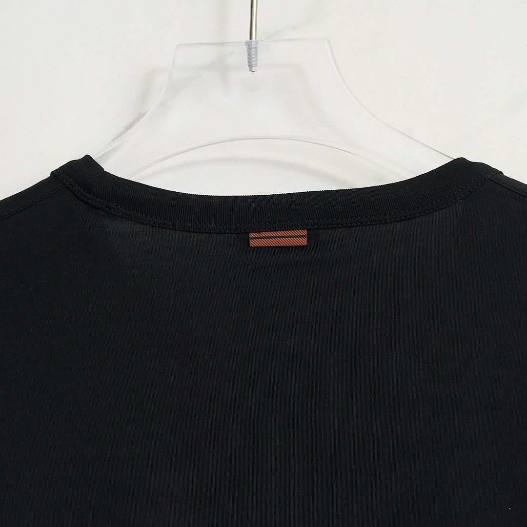 Ermenegildo Zegna ZEGNA Men's Logo Embroidered Crewneck T-shirt Size US L / EU 52-54 / 3 - 6 Thumbnail