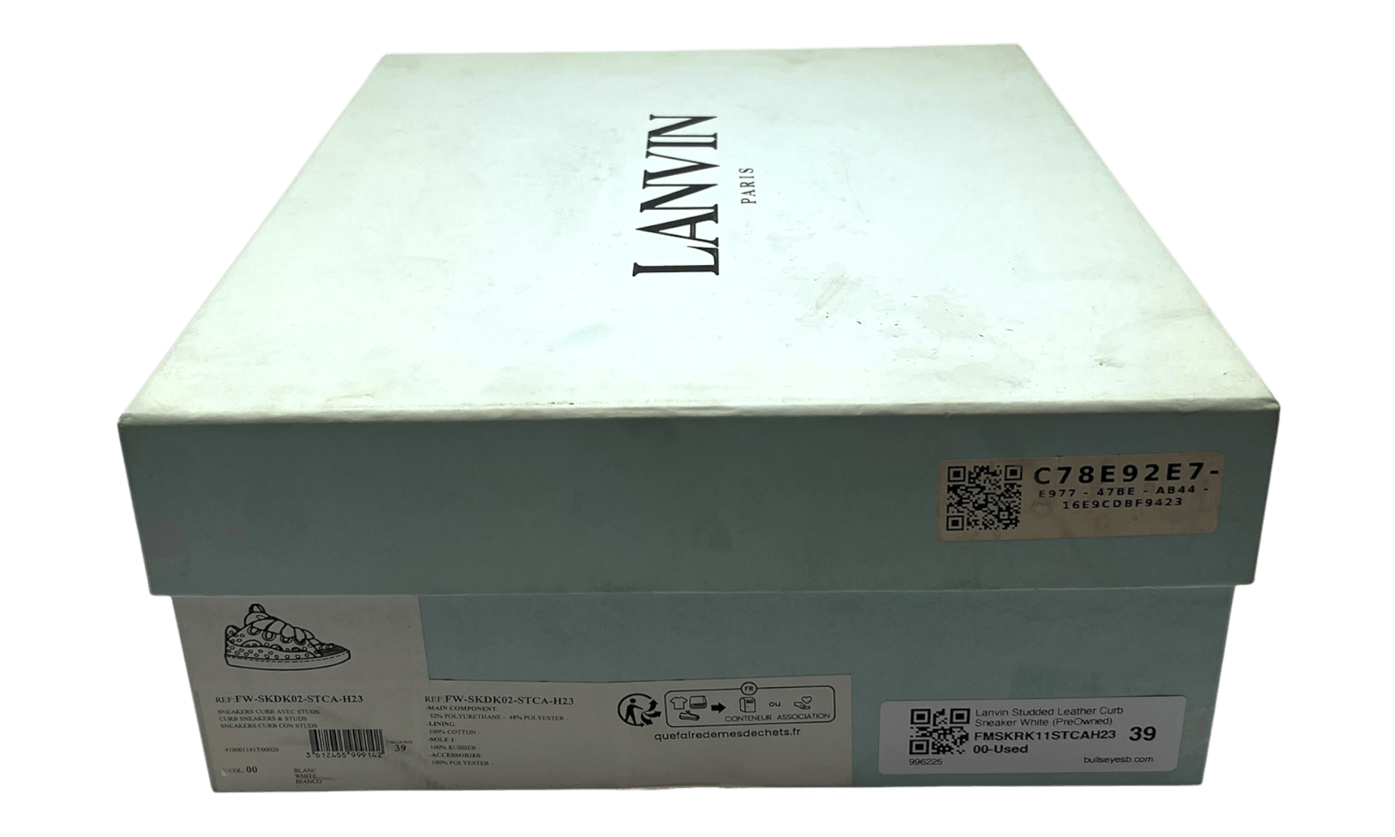 Lanvin Studded Leather Curb Sneaker White (PreOwned) Size US 6 / EU 39 - 8 Thumbnail