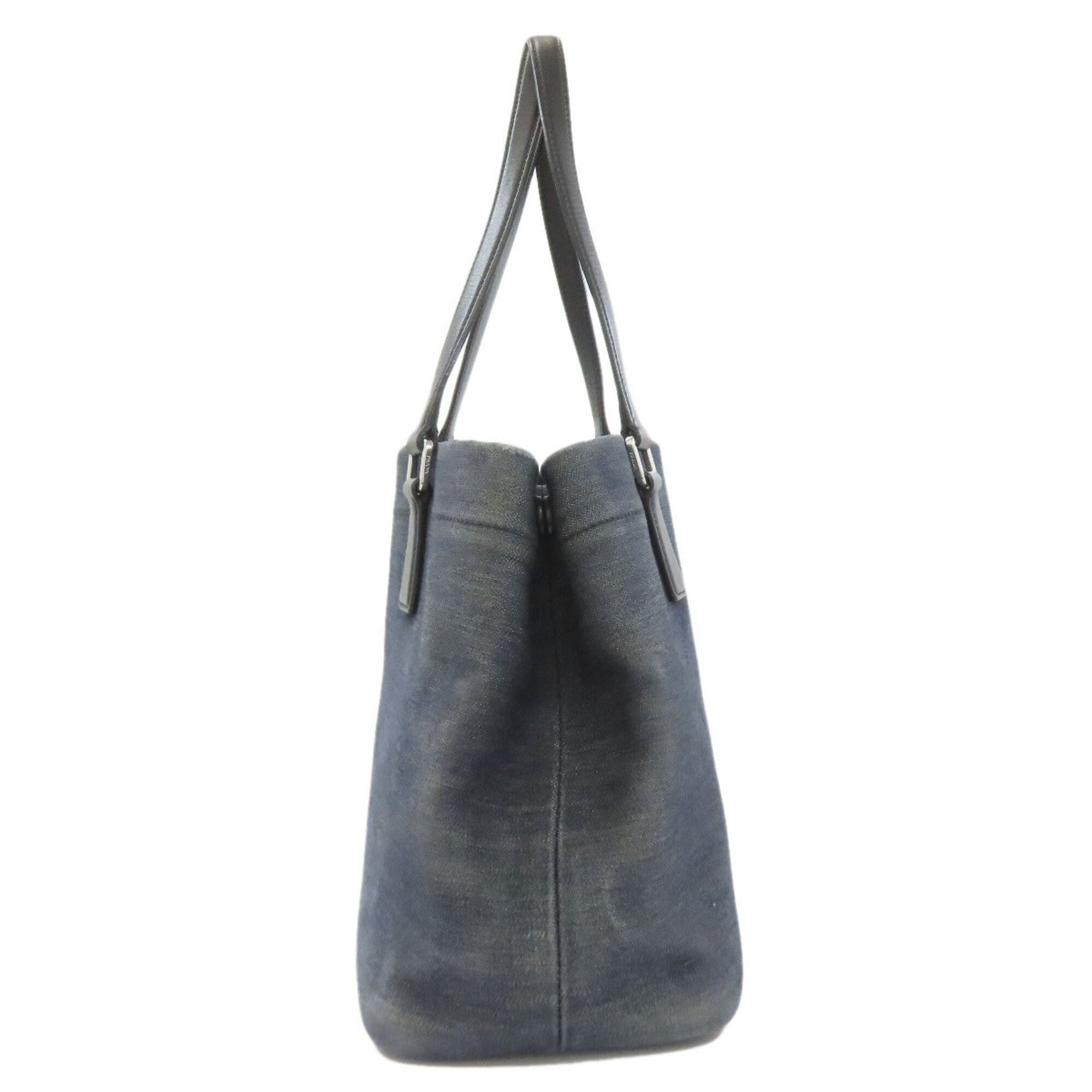 Prada Prada Logo Tote Bag Denim Women's PRADA Size ONE SIZE - 3 Thumbnail
