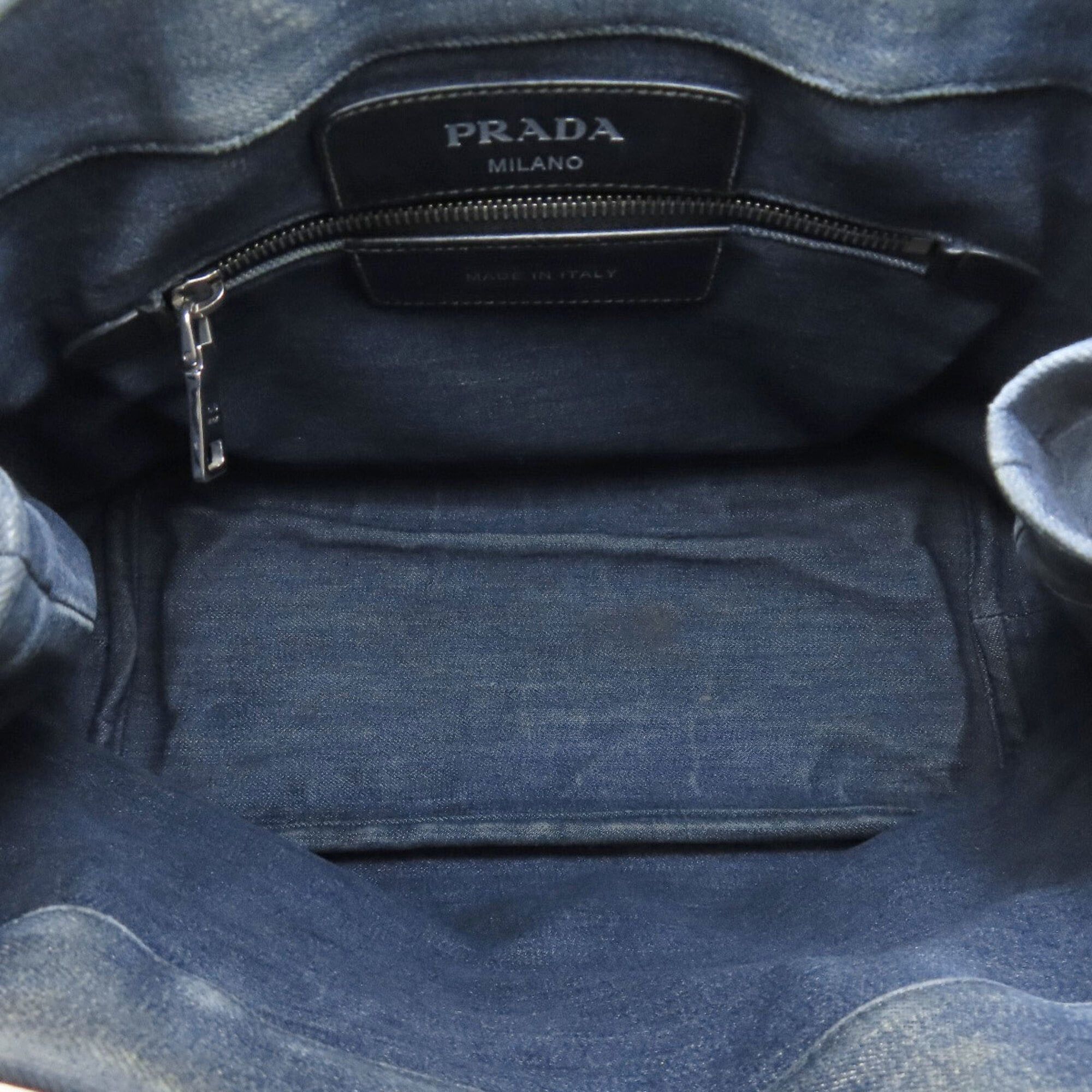 Prada Prada Logo Tote Bag Denim Women's PRADA Size ONE SIZE - 5 Thumbnail