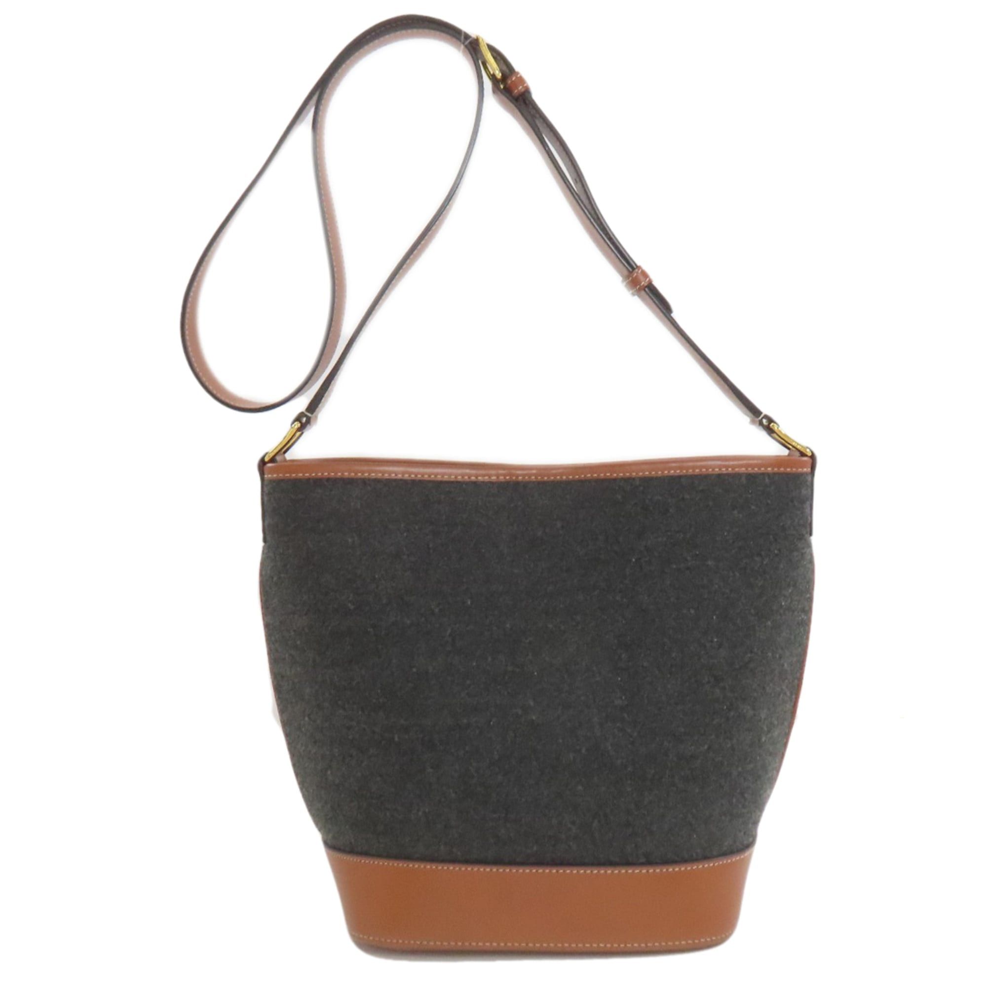 Celine Celine Bucket Long Shoulder Bag, Felt/Calfskin, Women's CELINE Size ONE SIZE - 2 Thumbnail