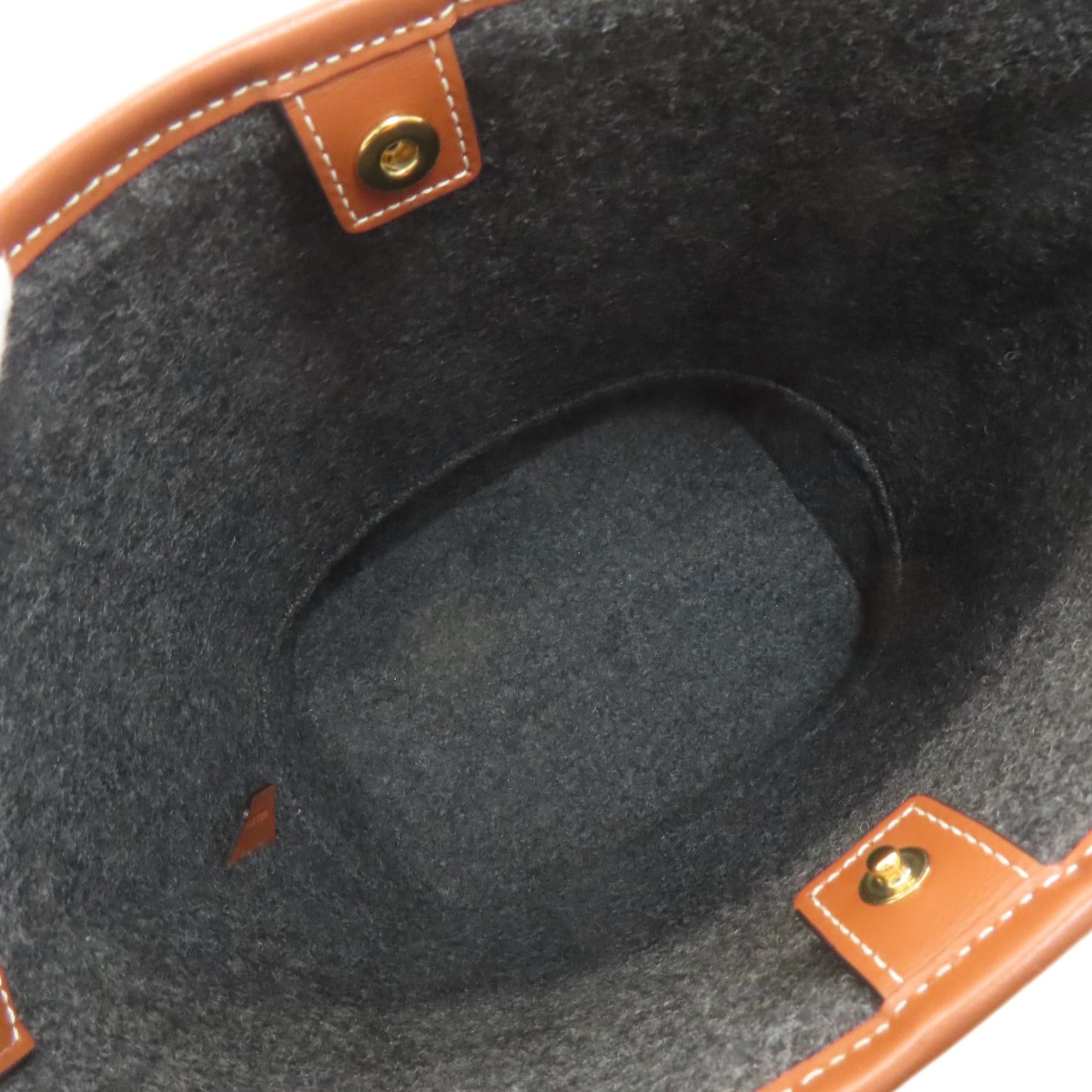 Celine Celine Bucket Long Shoulder Bag, Felt/Calfskin, Women's CELINE Size ONE SIZE - 5 Thumbnail