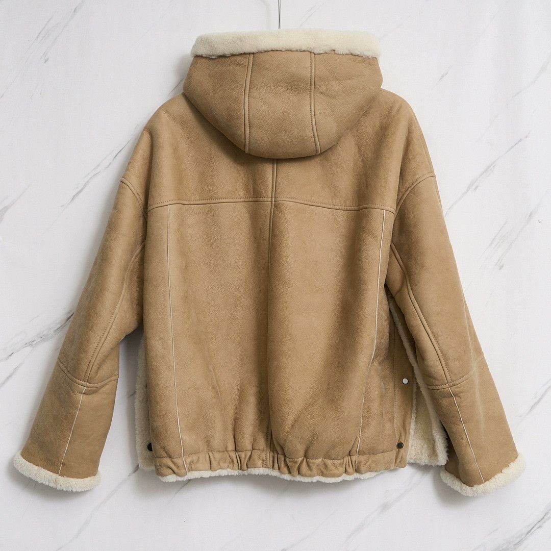 Brunello Cucinelli Brunello Cucinelli Women's Shearling Hooded Coat Size S / US 4 / IT 40 - 3 Thumbnail