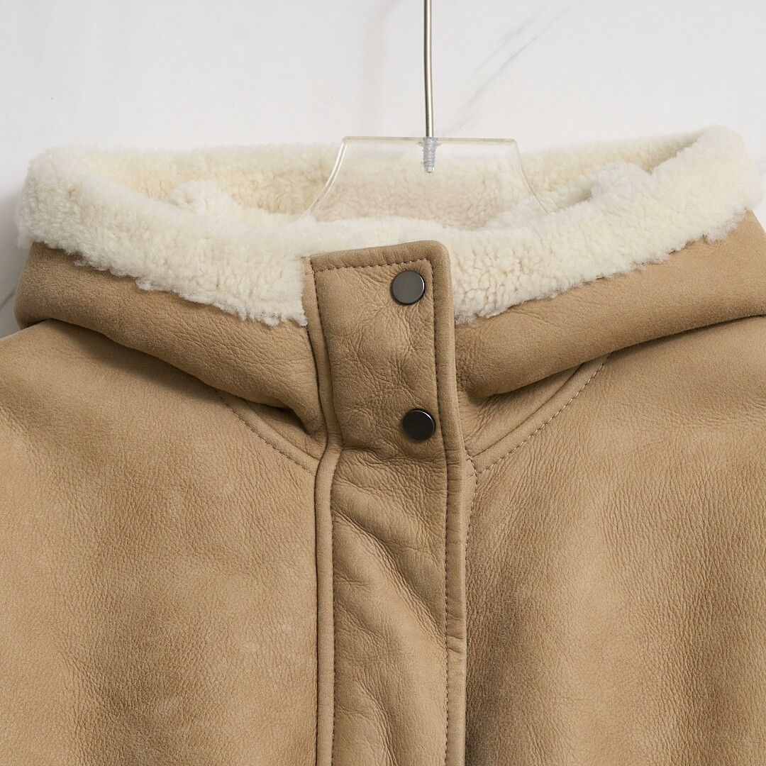 Brunello Cucinelli Brunello Cucinelli Women's Shearling Hooded Coat Size S / US 4 / IT 40 - 2 Thumbnail