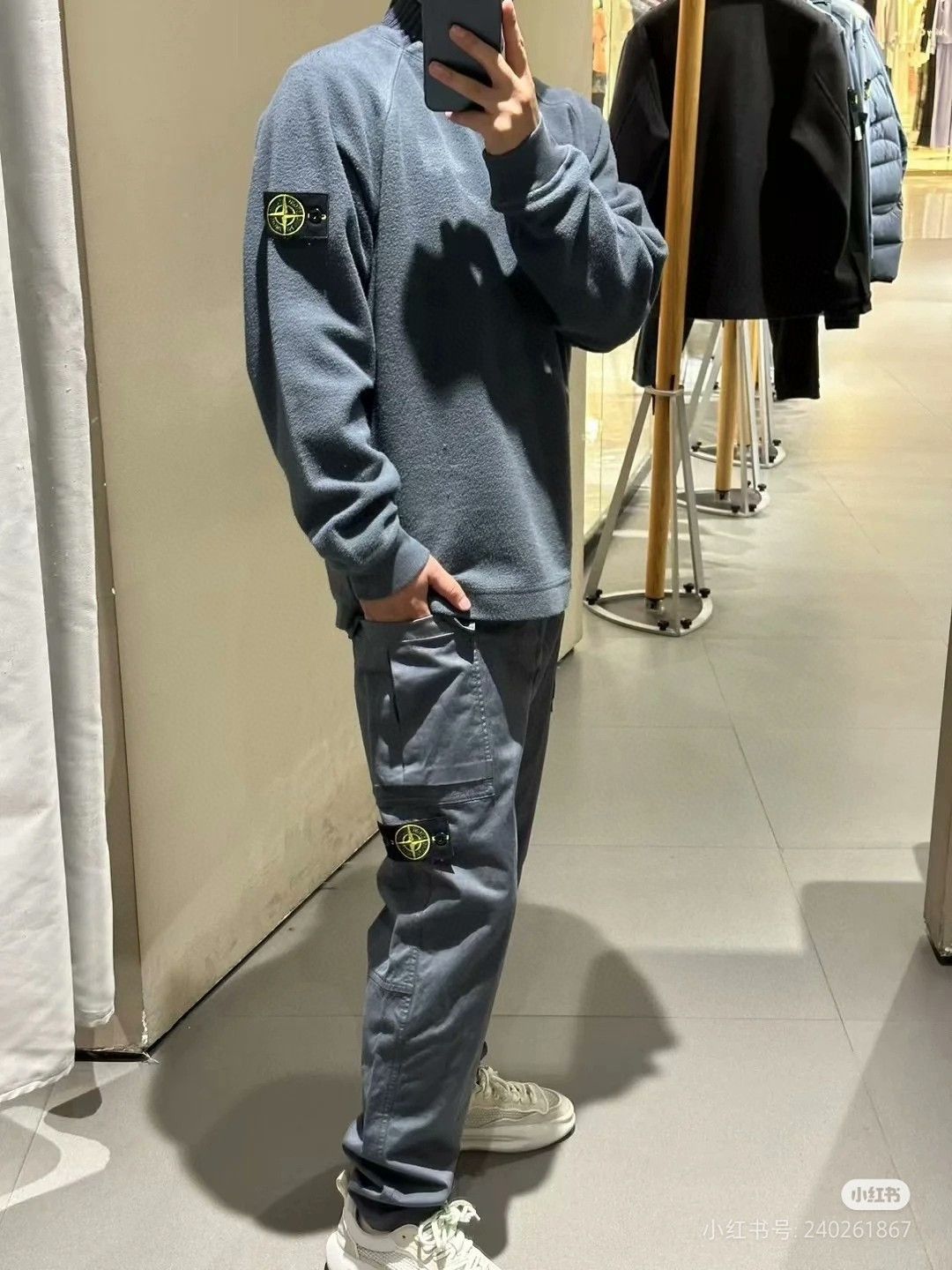 Stone Island Stone Island Men's Fleece Raglan Sweatshirt Size US L / EU 52-54 / 3 - 8 Thumbnail