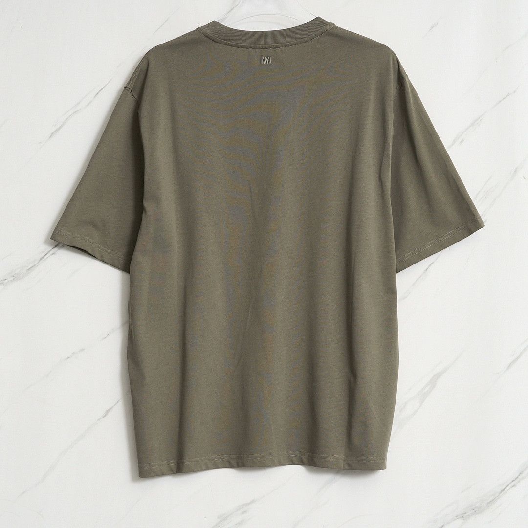 AMI Ami Paris Men's Heart Embroidered Solid T-Shirt Size US XS / EU 42 / 0 - 4 Thumbnail
