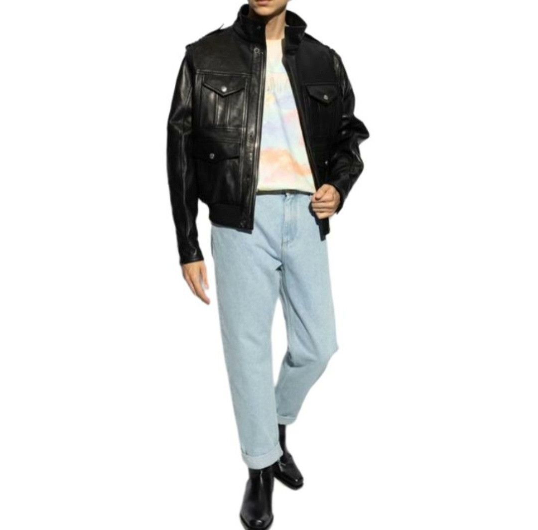 Balmain Balmain Men's Multi-Pocket Moto Leather Jacket Size US M / EU 48-50 / 2 - 8 Thumbnail
