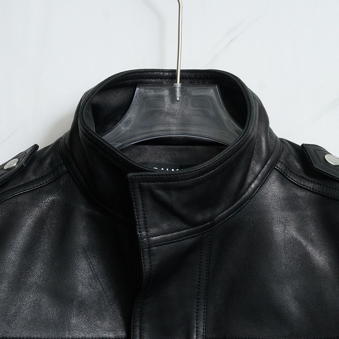 Balmain Balmain Men's Multi-Pocket Moto Leather Jacket Size US M / EU 48-50 / 2 - 2 Thumbnail