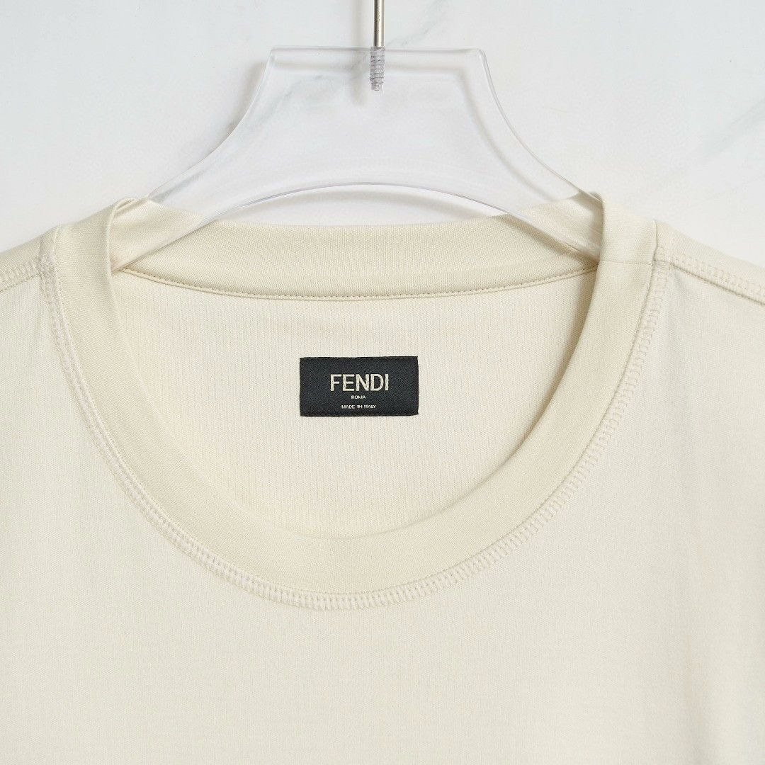 Fendi Fendi Men's Letter Embroidery T-Shirt Size US M / EU 48-50 / 2 - 2 Thumbnail