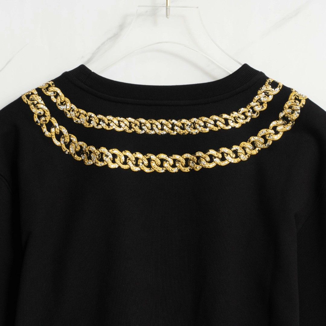 Versace Versace Men's Rhinestone Chain Embroidered Sweatshirt Size US M / EU 48-50 / 2 - 5 Thumbnail