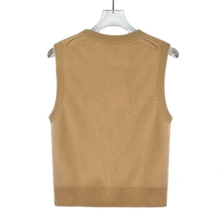 Celine Celine Brown Cashmere Arch Embroidery Sleeveless Vest Size M / US 6-8 / IT 42-44 - 2 Thumbnail