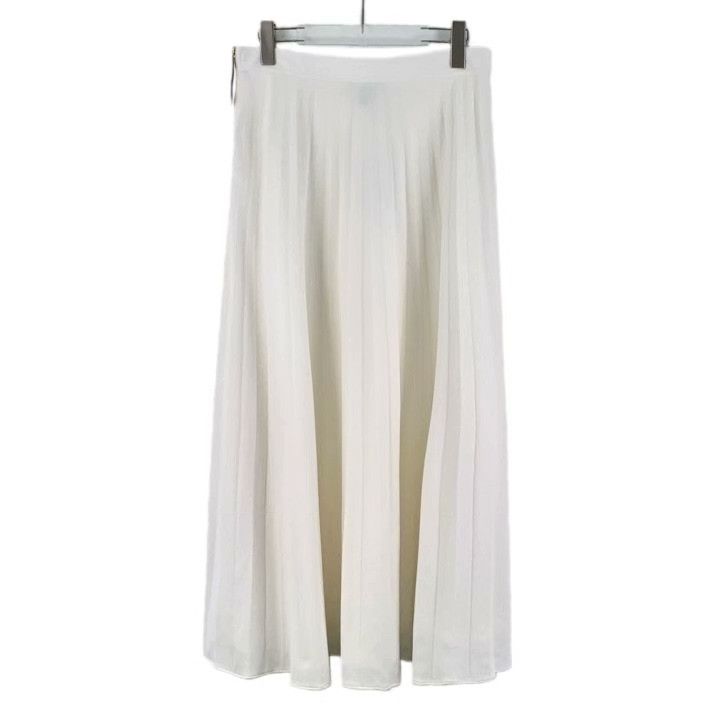 Louis Vuitton Louis Vuitton 23 White Cotton Pleated Midi Skirt Size 40" / US 18 - 2 Thumbnail