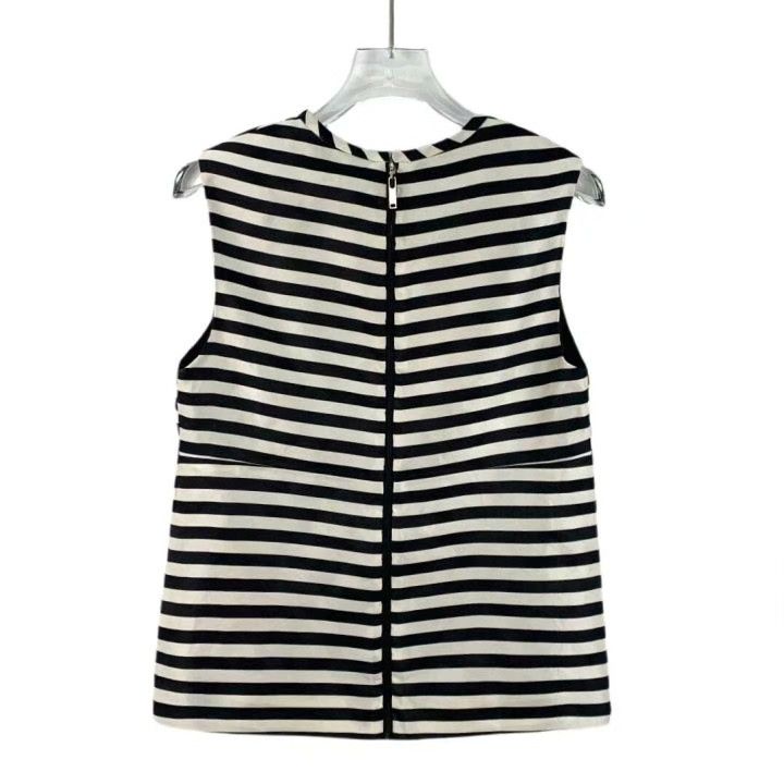 Louis Vuitton Louis Vuitton Striped Logo Silk Tank Top Size XS / US 0-2 / IT 36-38 - 2 Thumbnail
