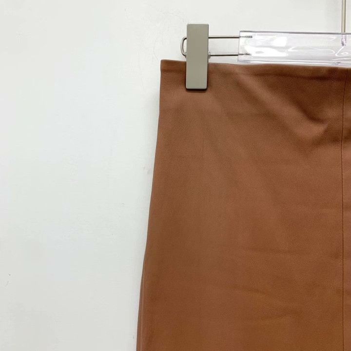 Brunello Cucinelli Brunello Cucinelli Brown Leather Casual Skirt Size 40" / US 18 - 3 Thumbnail