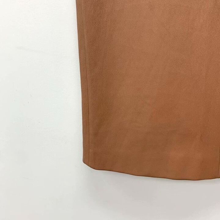 Brunello Cucinelli Brunello Cucinelli Brown Leather Casual Skirt Size 40" / US 18 - 4 Thumbnail