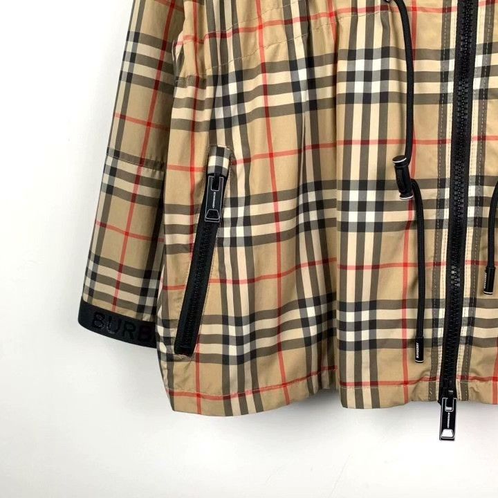 Burberry Burberry Classic Check Hooded Brown Jacket Size XXS / US 00 / IT 34 - 4 Thumbnail