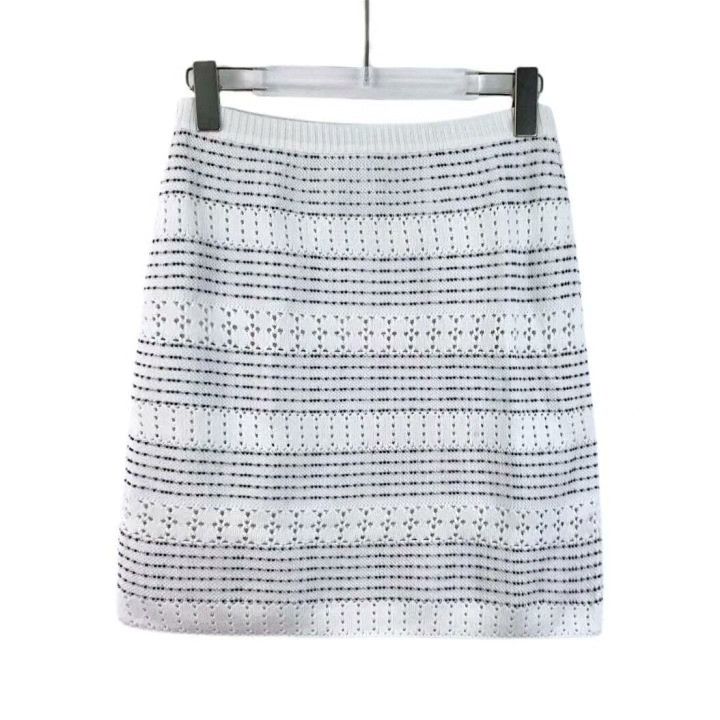 Chanel Chanel Colorblock Openwork Stripe Knit Skirt Size 36" / US 14 / IT 50 - 2 Thumbnail