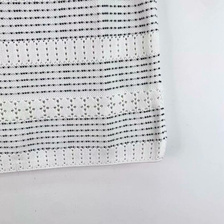 Chanel Chanel Colorblock Openwork Stripe Knit Skirt Size 36" / US 14 / IT 50 - 4 Thumbnail