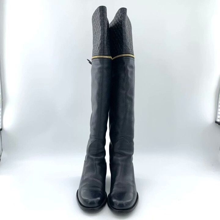 Louis Vuitton Louis Vuitton Black Over-the-Knee Leather Boots Size US 6.5 / IT 36.5 - 3 Thumbnail