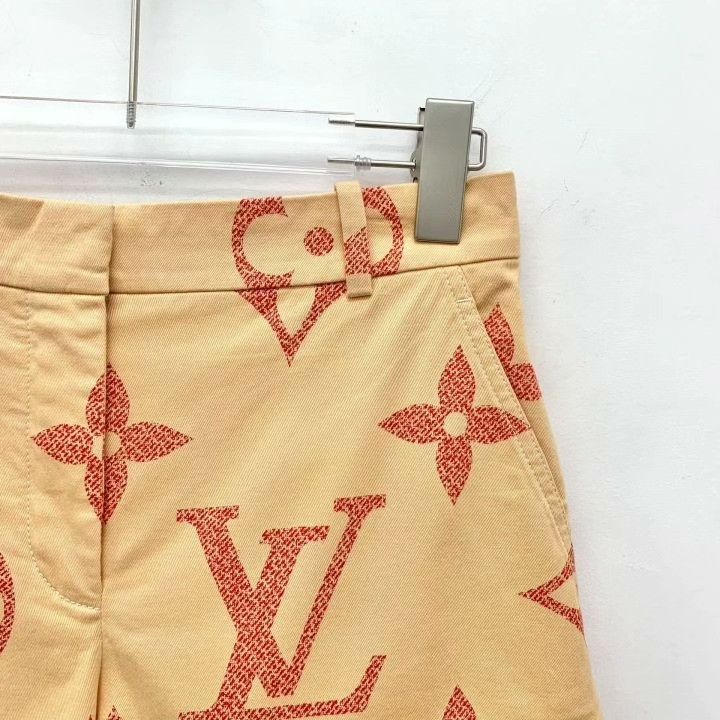 Louis Vuitton Louis Vuitton Orange Logo Print Cotton Shorts Size 26" / US 2 / IT 38 - 3 Thumbnail