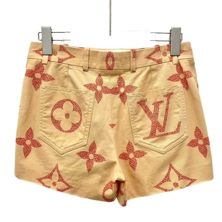 Louis Vuitton Louis Vuitton Orange Logo Print Cotton Shorts Size 26" / US 2 / IT 38 - 2 Thumbnail