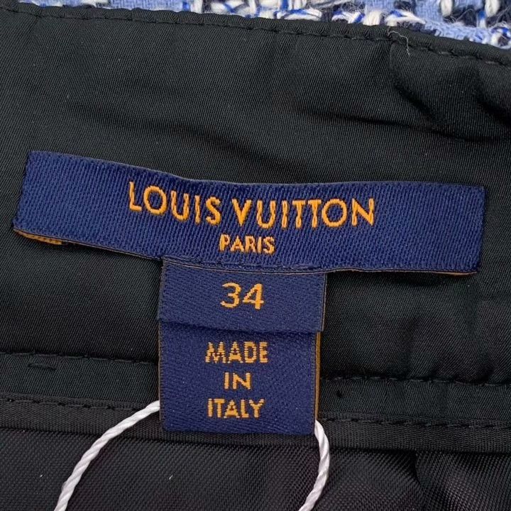 Louis Vuitton Louis Vuitton Blue Logo Jacquard Wool Skirt Size 34" / US 12 / IT 48 - 5 Thumbnail