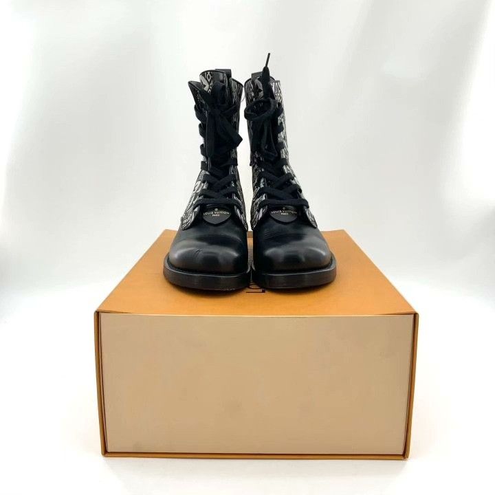 Louis Vuitton Louis Vuitton Metropolis Black Monogram Mid-Calf Boots Size US 7 / IT 37 - 9 Thumbnail