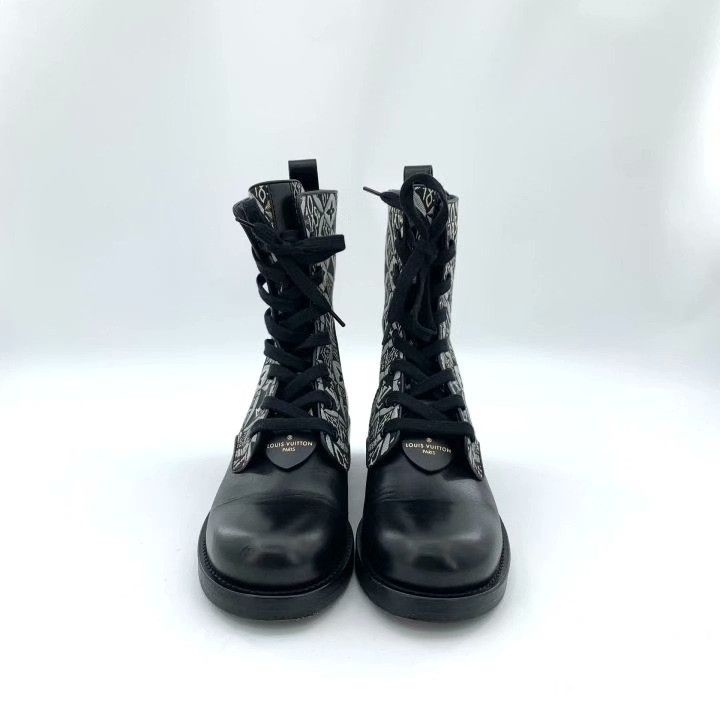 Louis Vuitton Louis Vuitton Metropolis Black Monogram Mid-Calf Boots Size US 7 / IT 37 - 3 Thumbnail