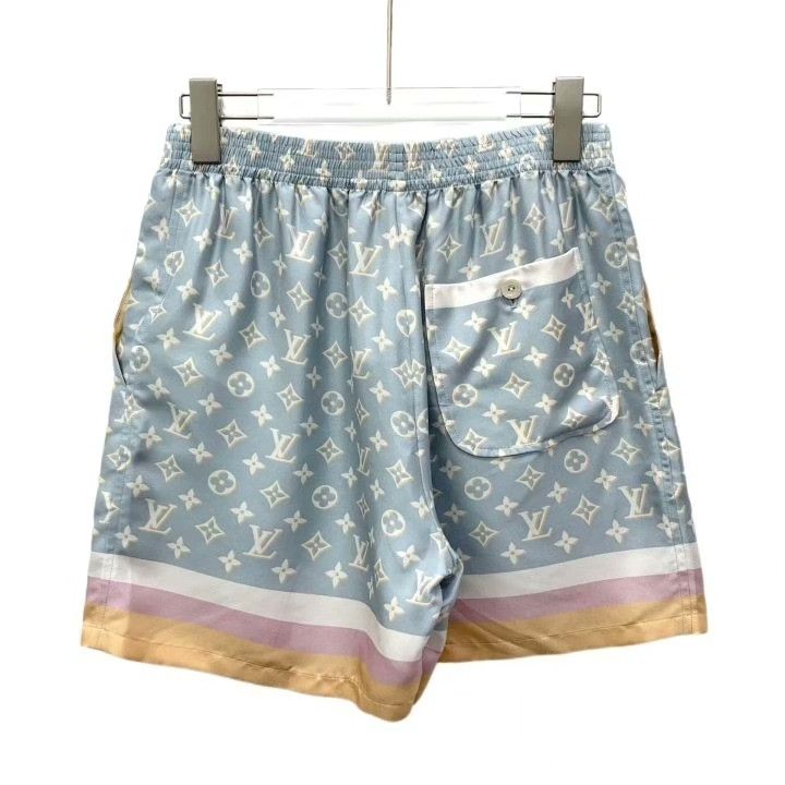 Louis Vuitton Louis Vuitton 2023 Light Blue Monogram Silk Shorts Size 36" / US 14 / IT 50 - 2 Thumbnail