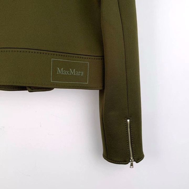 Max Mara Maxmara Dark Green Cotton Zip Jacket Size M / US 6-8 / IT 42-44 - 5 Thumbnail