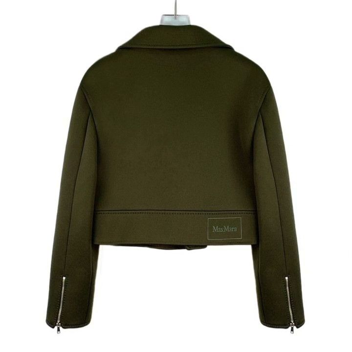 Max Mara Maxmara Dark Green Cotton Zip Jacket Size M / US 6-8 / IT 42-44 - 2 Thumbnail