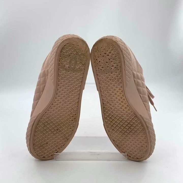 Chanel Chanel Pink Quilted Lace-Up Flat Shoes Size US 6 / IT 36 - 5 Thumbnail
